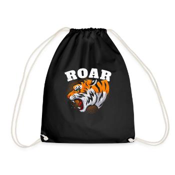 Tiger Brüllen - Turnbeutel - Schwarz - Vorne