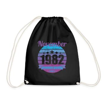 Né novembre 1982 40 ans 40s 40e anniversaire - Sac de sport léger - noir - Devant