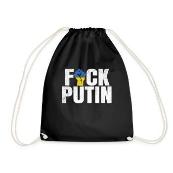 FCK Putin Ukraine Support Solidarity - Drawstring Bag - black - Front