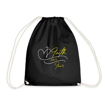 Faith over Fear - Drawstring Bag - black - Front