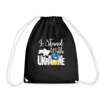 Ukraine Flag Ukrainian Patriot Fist Ukraine - Drawstring Bag - black - Front