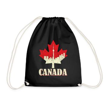 Maple Canada Love Proud Canadian Flag Canada Day - Drawstring Bag - black - Front