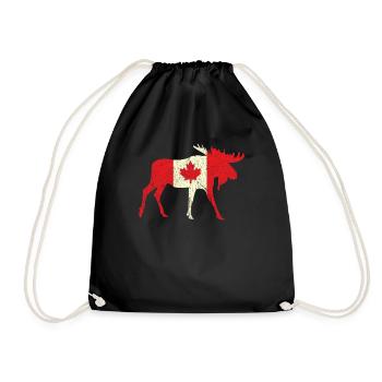 Elk Deer Canada Flag Proud Canadian Canada Day - Turnbeutel - Schwarz - Vorne