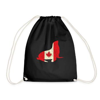 Seal Sea Canada Flag Proud Canadian Canada Day - Turnbeutel - Schwarz - Vorne