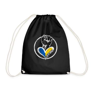Peace Ukraine Love Gift Idea - Drawstring Bag - black - Front