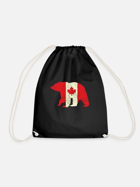 Canada Flag Bear Grizzly Proud Canadian Canada Day - Turnbeutel - Schwarz