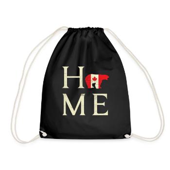 Home Canada Bear Proud Canadian Canada Day - Drawstring Bag - black - Front