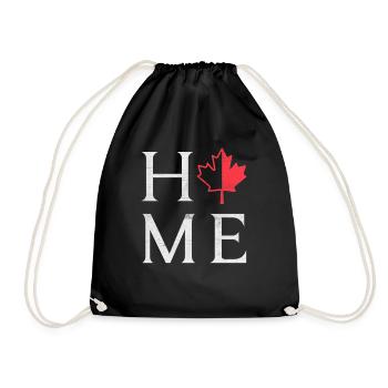 Leaf Maple Home Canada Proud Canadian Canada Day - Drawstring Bag - black - Front