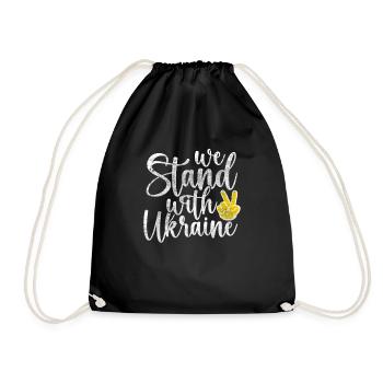 I Stand With Ukraine - Turnbeutel - Schwarz - Vorne