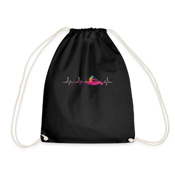Canoe Canoeing Heartbeat - Drawstring Bag - black - Front