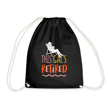 This Gals Retired Awesome Retirement T-Shirt - Drawstring Bag - black - Front