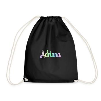 ADRIANA Rainbow Minimalist Cursive - Drawstring Bag - black - Front