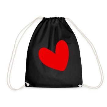 Cœur rouge - Sac de sport léger - noir - Devant