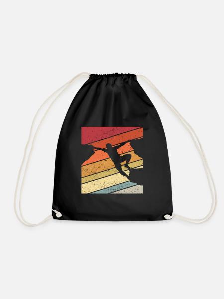 Vintage Bergsteiger Klettern Kletterer Bouldering - Turnbeutel - Schwarz