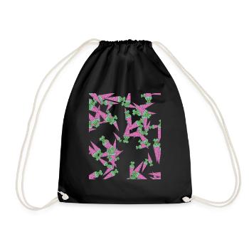School bag back to school - Drawstring Bag - black - Front
