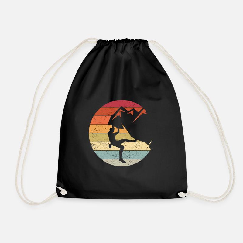 Vintage Bergsteiger Klettern Kletterer Bouldering - Turnbeutel - Schwarz