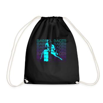 Barrel Racer Barrel Racing Horseback Riding Gesche - Drawstring Bag - black - Front