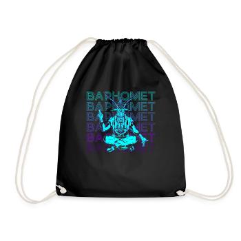 Baphomet Goat Occult Satanic Horned King Ge - Drawstring Bag - black - Front