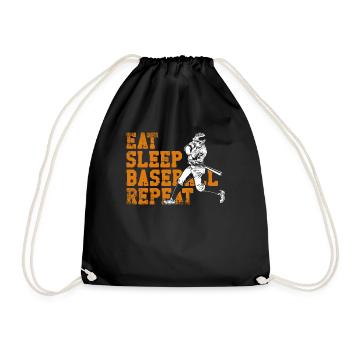 Baseball Fan Vintage Batter Eat - Drawstring Bag - black - Front