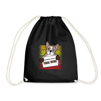 Hundeshirt tolles Design Hundeliebhaber - Turnbeutel - Schwarz - Vorne
