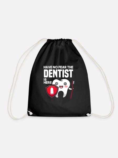 Zahnarzt Zahnarzthelfer Zahnarzthelferin Geschenk - Turnbeutel - Schwarz