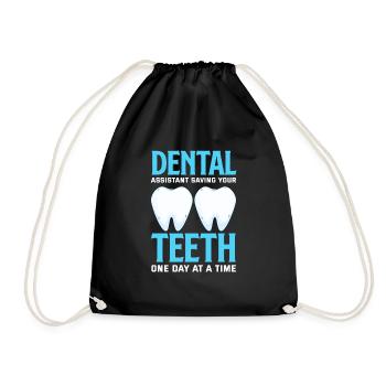 Dentist Dental Assistant Dental Assistant Gift - Drawstring Bag - black - Front