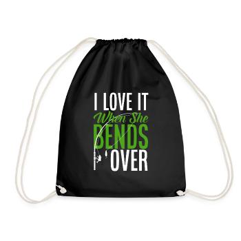Fun Fishing Angler Fisherman Gift - Drawstring Bag - black - Front