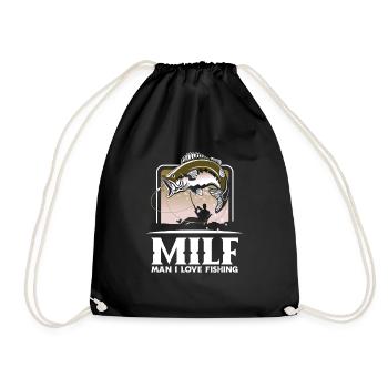 Fun Fishing Angler Fisherman Gift - Drawstring Bag - black - Front