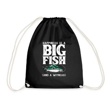 Fun Fishing Angler Fisherman Gift - Drawstring Bag - black - Front