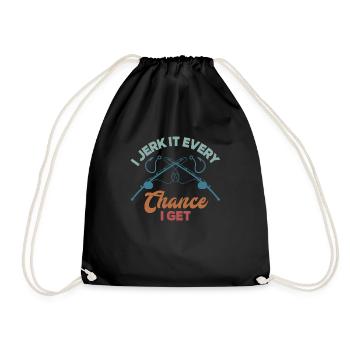Fun Fishing Angler Fisherman Gift - Drawstring Bag - black - Front