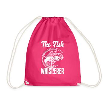Fun Fishing Angler Fisherman Gift - Drawstring Bag - fuchsia - Front