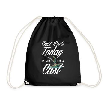 Fun Fishing Angler Fisherman Gift - Drawstring Bag - black - Front
