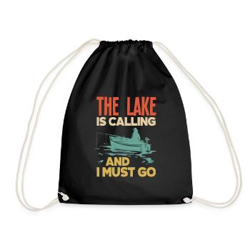 Fun Fishing Angler Fisherman Gift - Drawstring Bag - black - Front