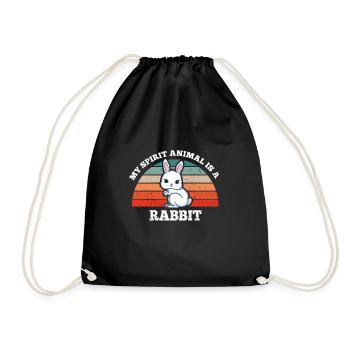 Hase Kaninchen Mon animal spirituel est un lapin - Sac de sport léger - noir - Devant