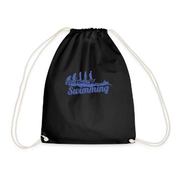 Evolution des Schwimmers der Schwimmerin - Turnbeutel - Schwarz - Vorne
