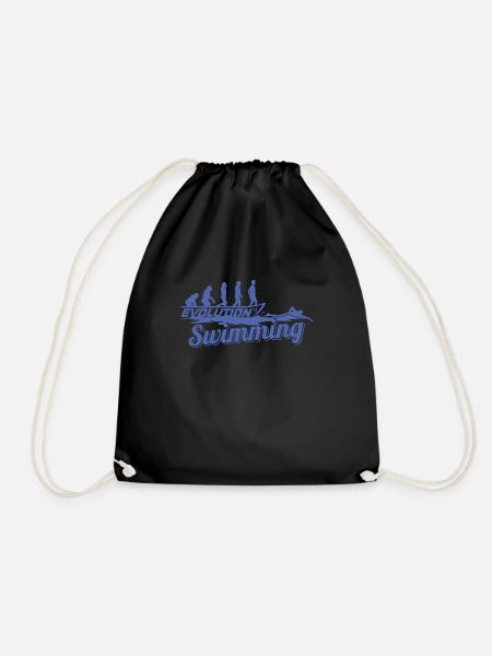 Evolution of the swimmer's swimmer - Drawstring Bag - black
