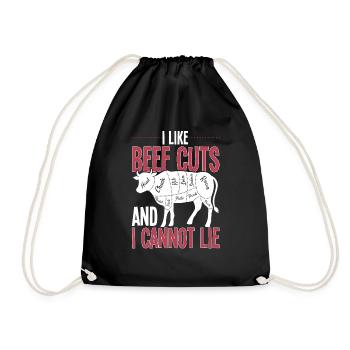 Beef Cuts And I Cannot Lie Meat Lover - Drawstring Bag - black - Front