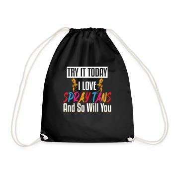 Love Spray Tans Airbrush Today - Drawstring Bag - black - Front