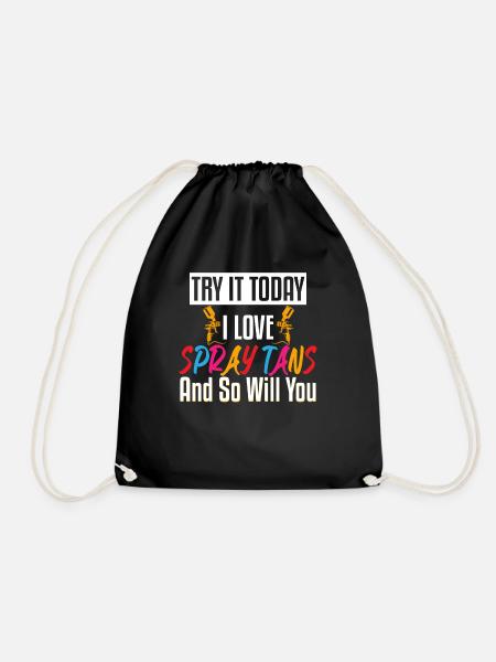Love Spray Tans Airbrush Today - Drawstring Bag - black