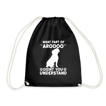 Cute Beagle Dog Owner Motif Beagle Gassi - Drawstring Bag - black - Front