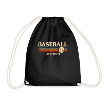 Baseball Fan Retro Vintage Batter - Drawstring Bag - black - Front