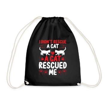 Foster Animals Shelter Cats Cat Rescuer Rescuer - Drawstring Bag - black - Front