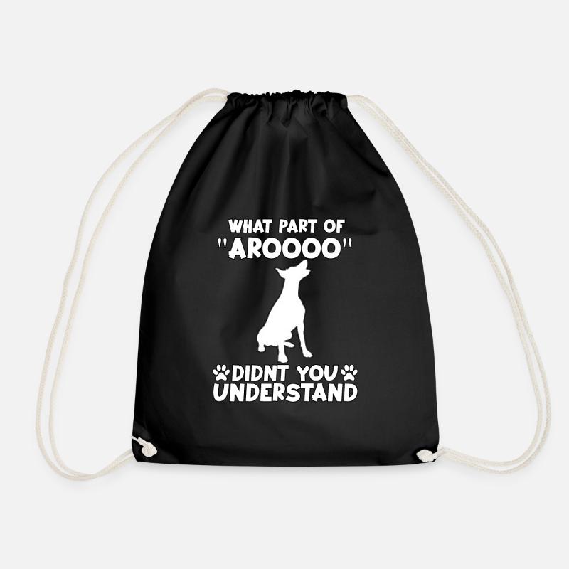 Sweet Doberman Owner Gassi Motif Doberman - Drawstring Bag - black