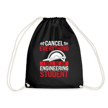 Funny Engineering Student Engineering School - Drawstring Bag - black - Front