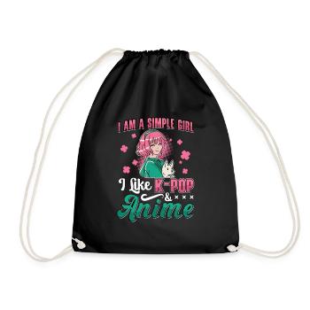 I Like K-Pop And Anime K-Pop - Drawstring Bag - black - Front