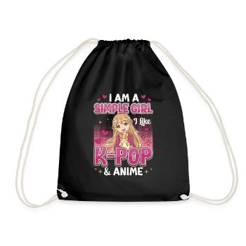 I Like K-Pop And Anime K-Pop - Drawstring Bag - black - Front