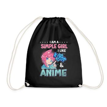 I Like K-Pop And Anime K-Pop - Drawstring Bag - black - Front