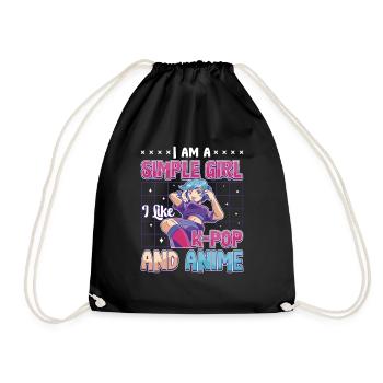 I Like K-Pop And Anime K-Pop - Drawstring Bag - black - Front