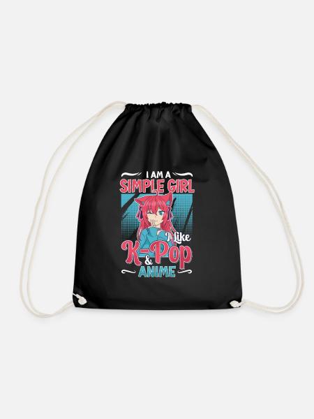 J’aime la K-Pop et l’anime K-Pop - Sac de sport léger - noir