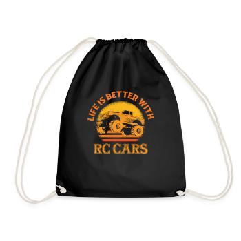 Life Is Better With RC Cars Model Car Remote Cont - Drawstring Bag - black - Front